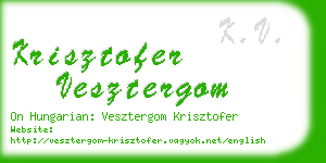 krisztofer vesztergom business card